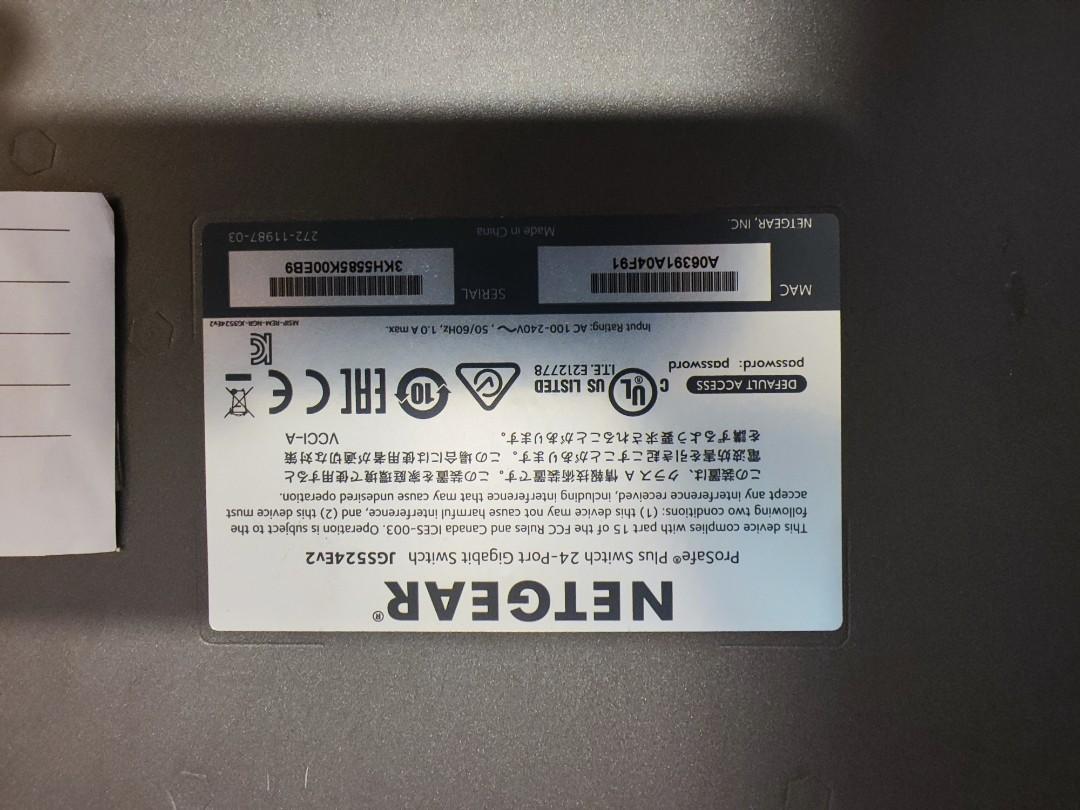 Netgear JGS524E Smart Managed Switch 24 ports Gig Computers & Tech, Parts