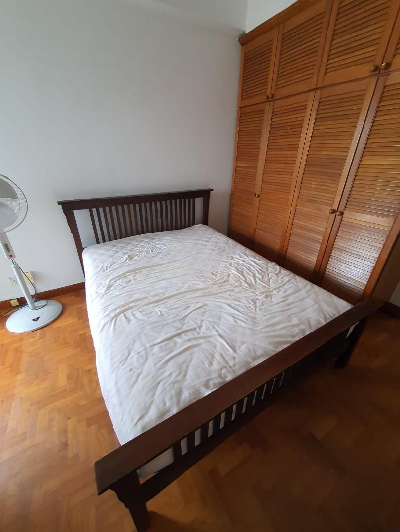 Picket and Rail wooden bedframe (queen), Furniture & Home Living