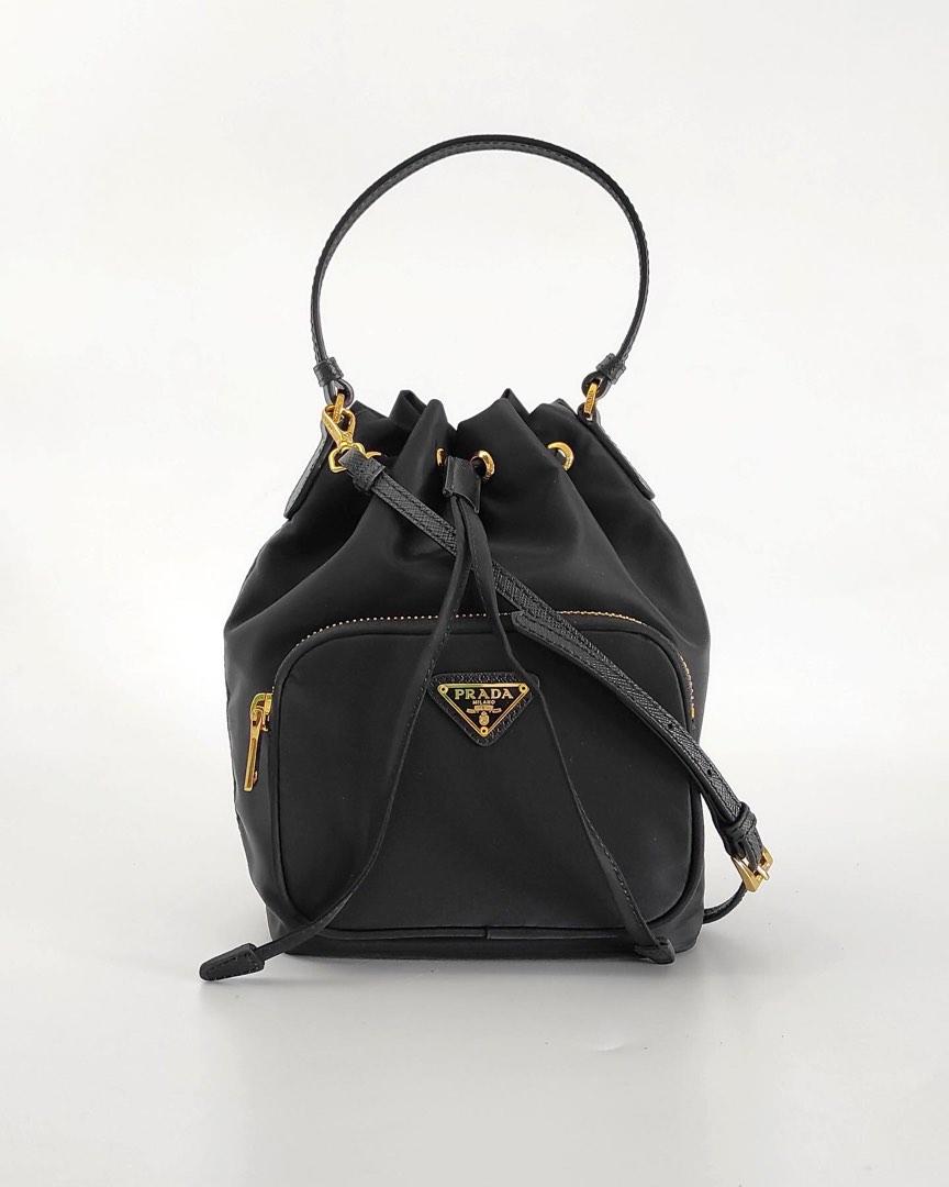Prada nylon bucket bag online