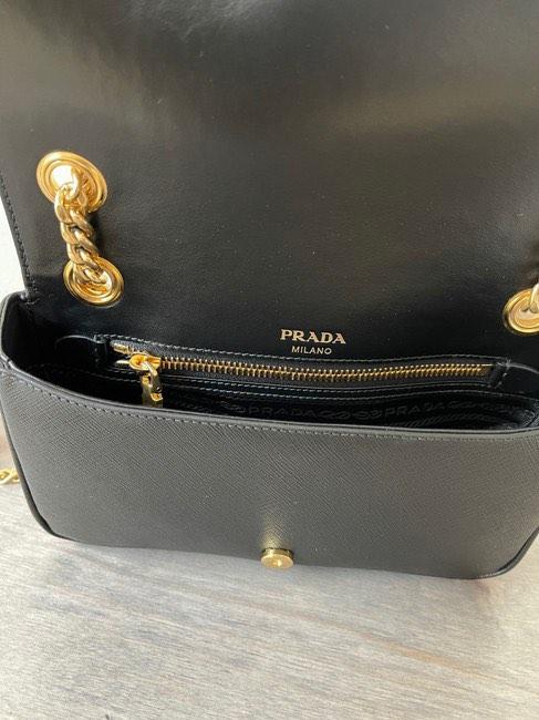 New Prada 1BD193 Black Pattina Saffiano Leather Small Cross Body Bag,  Luxury, Bags & Wallets on Carousell