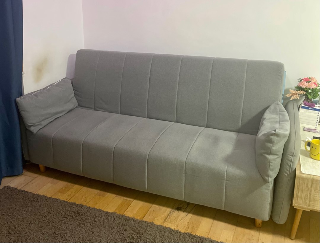 Pricerite convertible fabric sofa cum bed, 傢俬＆家居, 傢俬, 梳化 Carousell