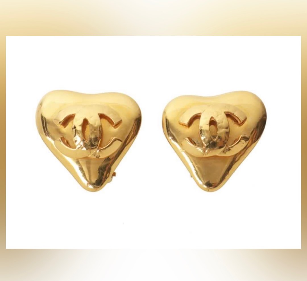 Chanel vintage heart earrings Clearance