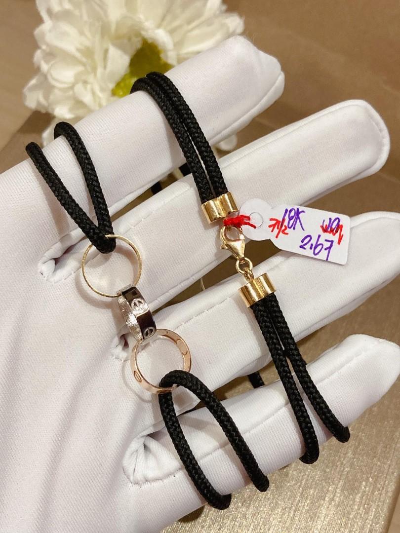 Red/ Black Tie Cartier Bracelet 18k gold, Women's Fashion, Jewelry