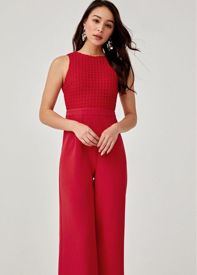 Pre-Order Bold Red Jumpsuit from the Treena Marie Collection x TRĒZSPORT