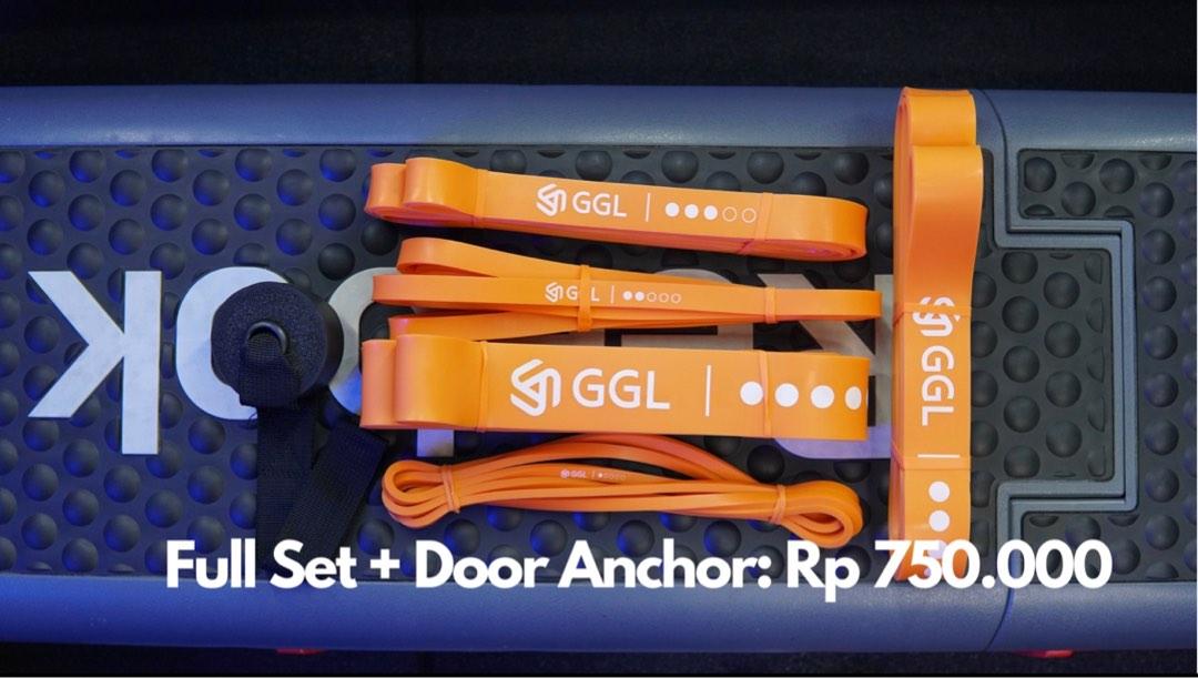 RESISTANCE BAND FULL SET + DOOR ANCHOR GGL, Olah Raga, Perlengkapan Olahraga Lainnya di Carousell