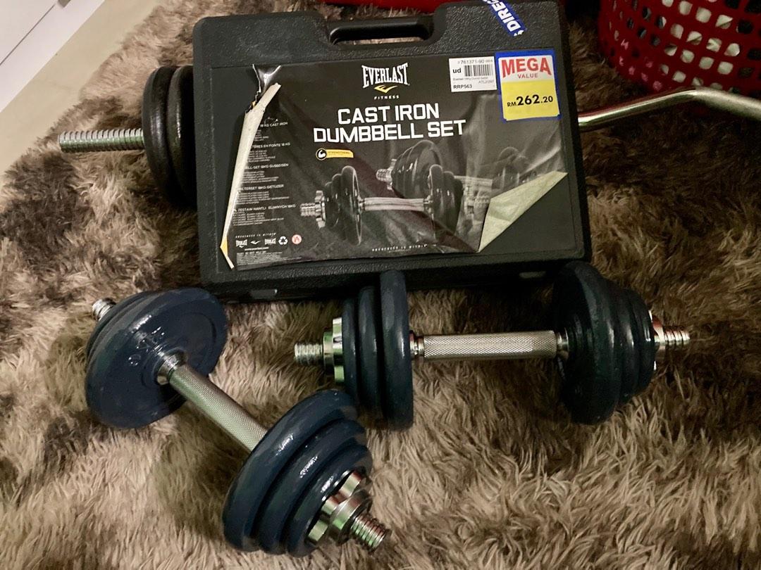 Everlast chrome dumbbell set deals
