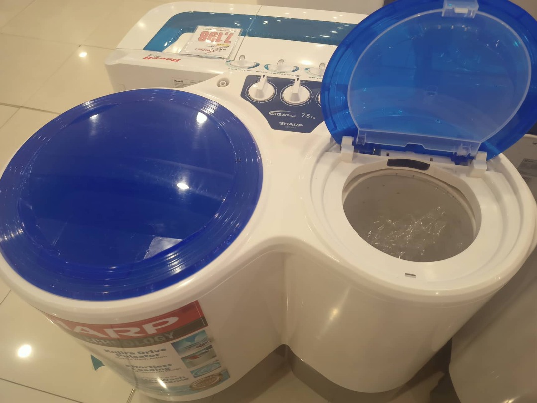 SHARP TWIN TUB WASHING MACHINE, TV & Home Appliances, Washing Machines and Dryers on Carousell