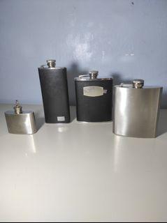 Stainless steel Hip flask with genuine leather from the UK 2,5,6 & 7 oz take all for 850