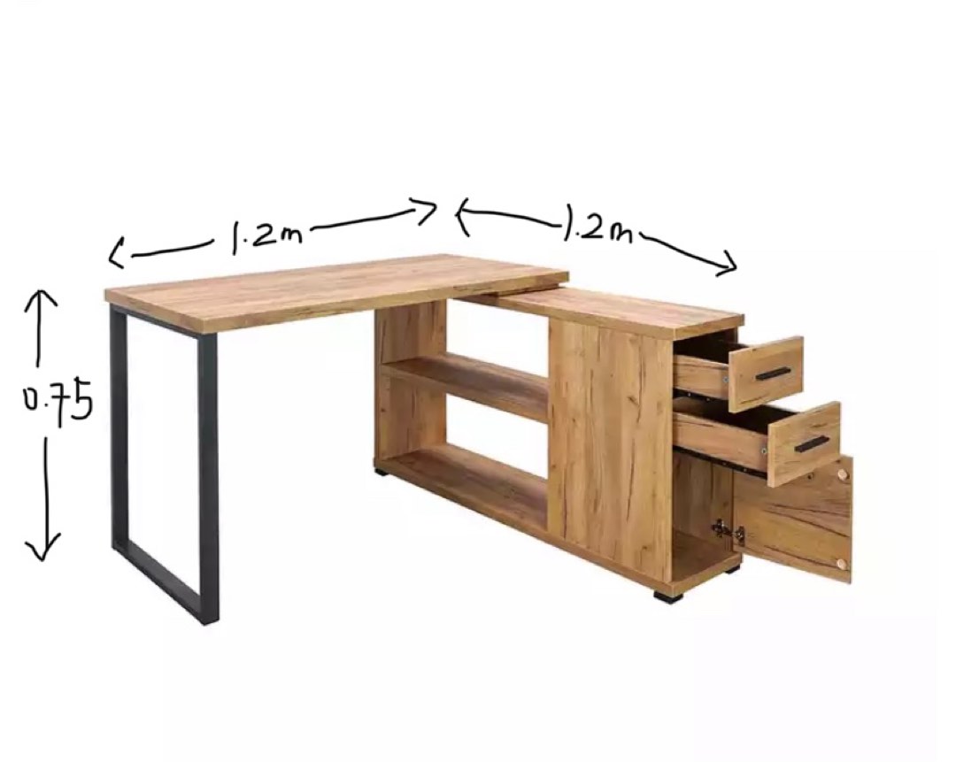 2m wooden desk