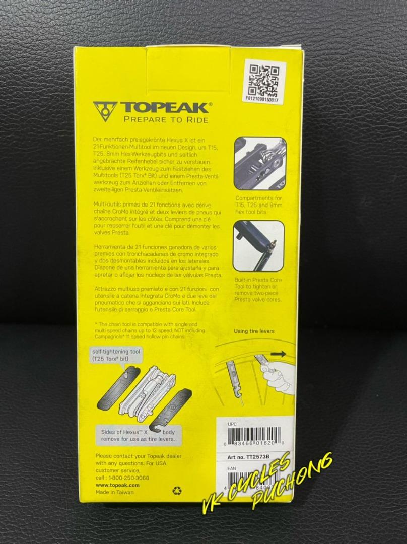 TOPEAK HEXUS X TOOL TT2573B TT2573 MNI Tools 21 Function, Sports