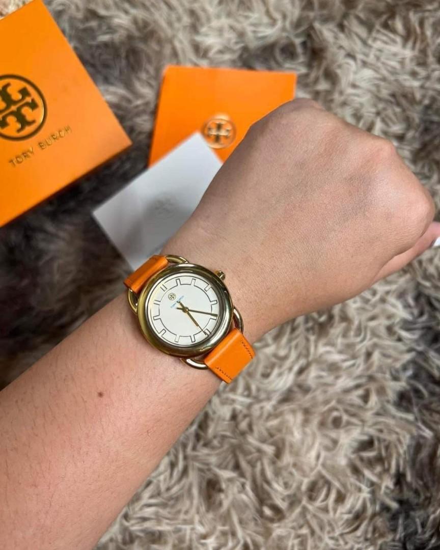 Tory Burch Ravello Leather Strap Watch Orange, Women's Fashion, Watches &  Accessories, Watches on Carousell