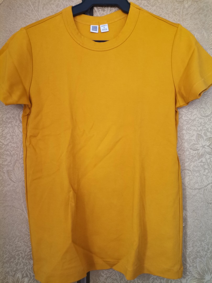 Uniqlo Mustard Yellow Shirt, Women's Fashion, Tops, Shirts on Carousell