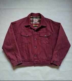Vintage Blue Family Benetton Blanket Lined Trucker Denim Jacket