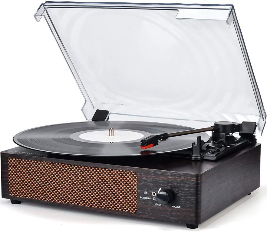 Wockoder Bluetooth Record Player Turntable Wireless Portable LP