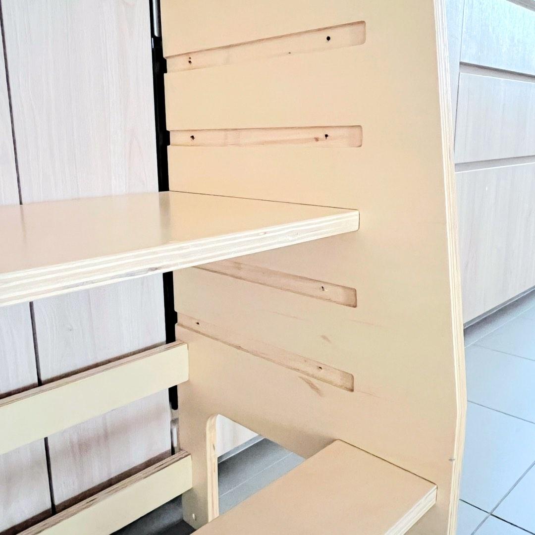 Wooden adjustable Montessori learning tower kitchen helper, Furniture