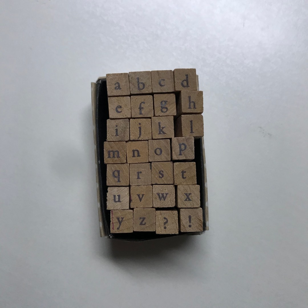 wooden alphabet stamps, Hobbies & Toys, Stationery & Craft, Art