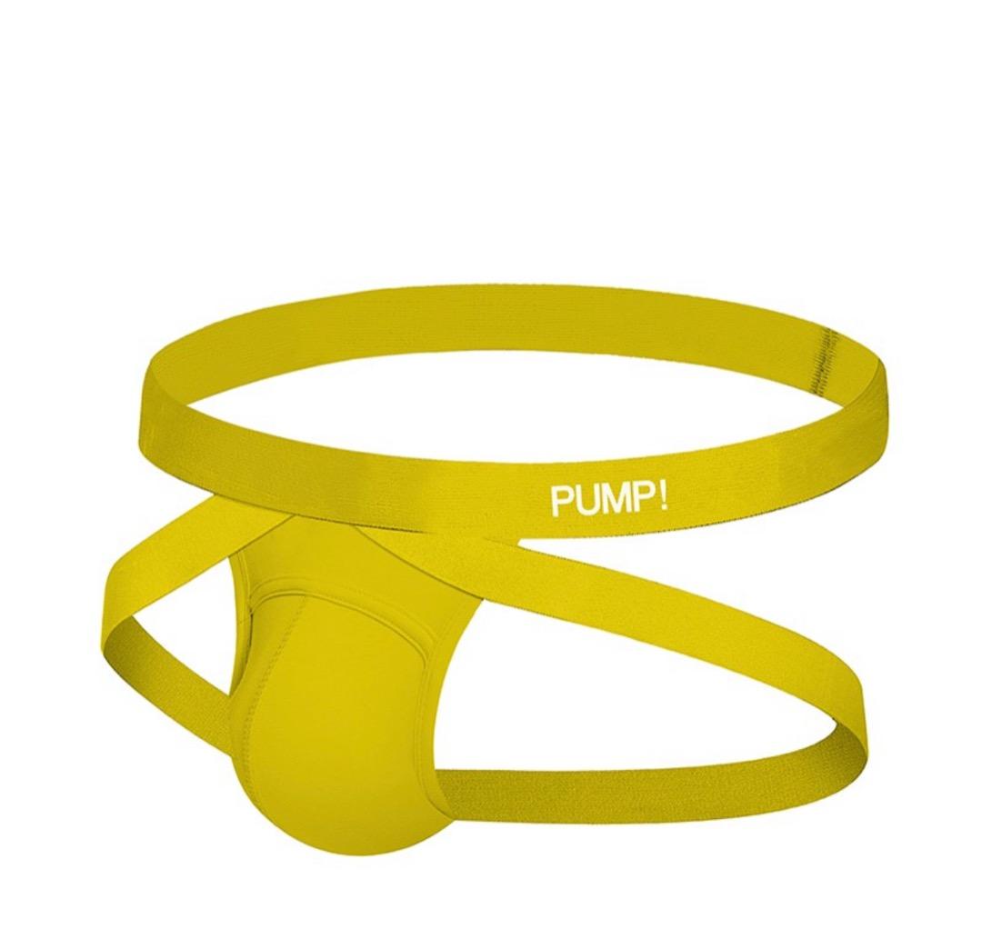 Yellow pump jock strap, Men's Fashion, Bottoms, New Underwear on Carousell