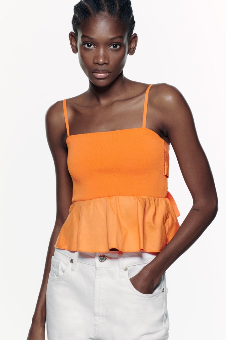 ZARA TIED KNIT TOP, Women's Fashion, Tops, Blouses on Carousell