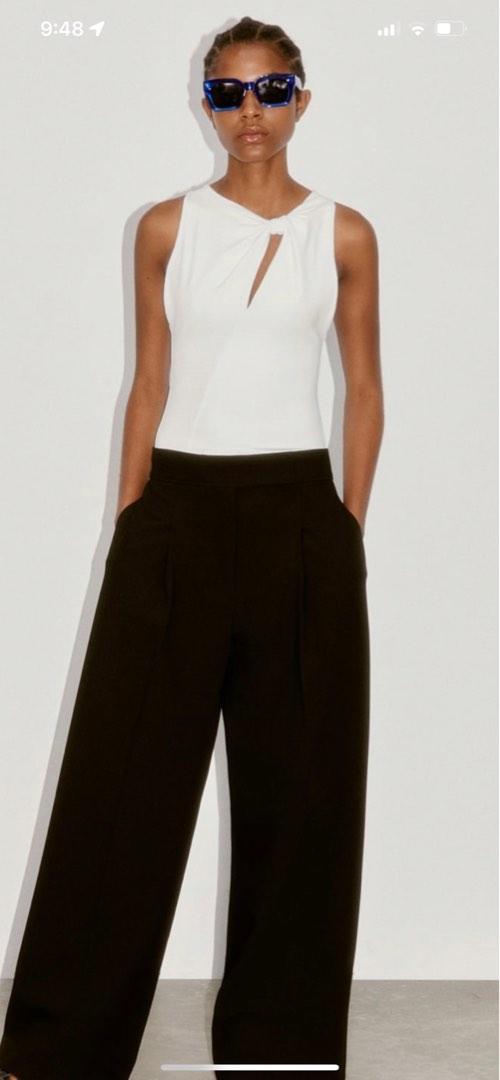 Zara white knotted bodysuit stretchy, Women's Fashion, Tops, Others