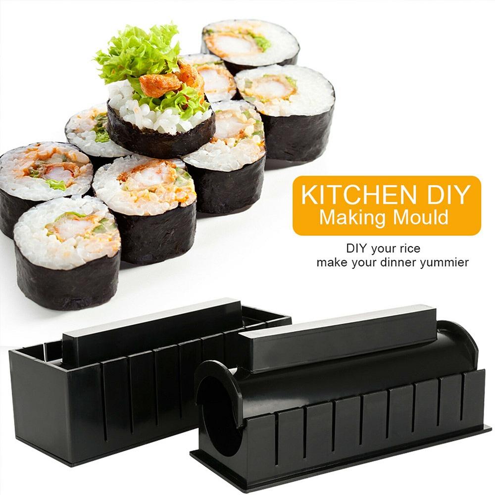 New Sushi Maker Kit Rice Roll Mold Kitchen DIY Easy Chef Set Mould Roller  Cutter