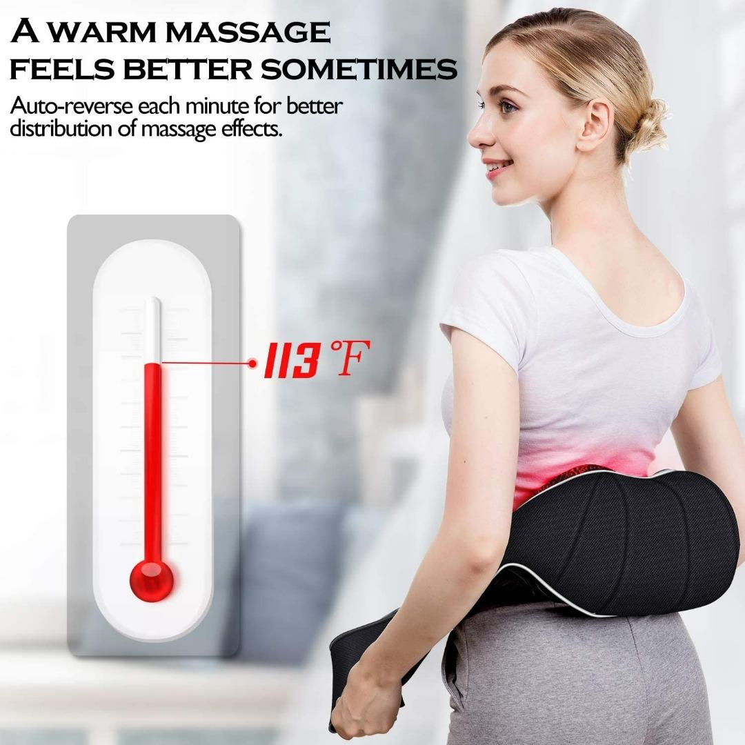 Neck and Back Massager Pillow, Shiatsu Kneading Massage with Heat for  Shoulders, Lower Back, Waist, Legs, Foot and Full Body Muscle Pain Relief, VIKTOR  JURGEN Unique Gifts for Men, Women Black