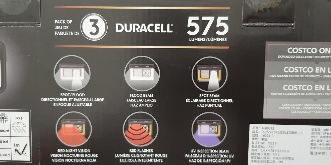 金頂 超高亮度LED 頭燈組Duracell LED Headlamp 575流明, 體育器材, 健行及露營在旋轉拍賣