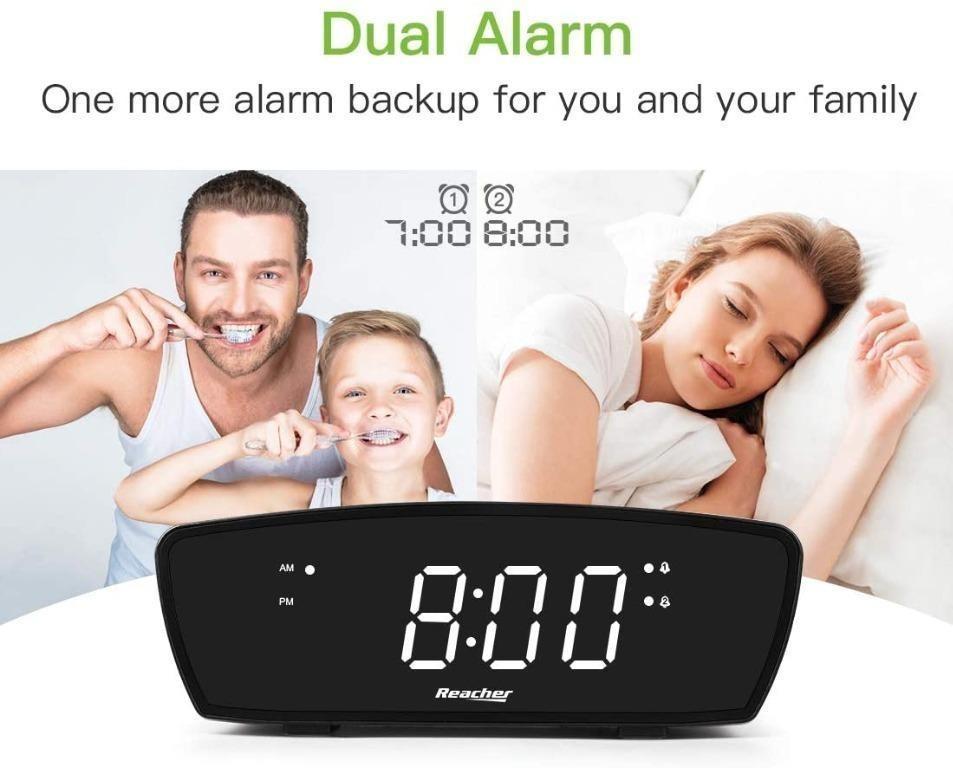 A30 REACHER Simple Dual Alarm Clock with Adjustable Volume for Bedrooms