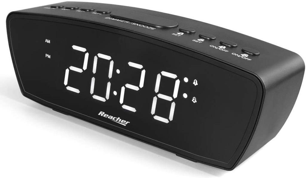 A30 REACHER Simple Dual Alarm Clock with Adjustable Volume for Bedrooms