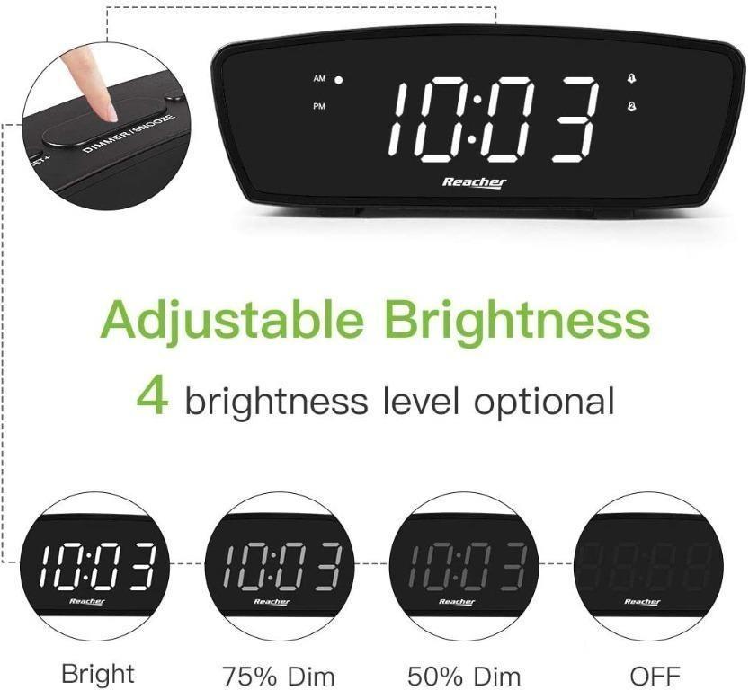 A30 REACHER Simple Dual Alarm Clock with Adjustable Volume for Bedrooms