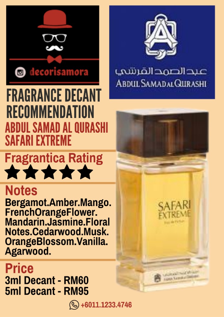 Abdul Samad Al Qurashi Safari Extreme - Perfume Decant, Beauty