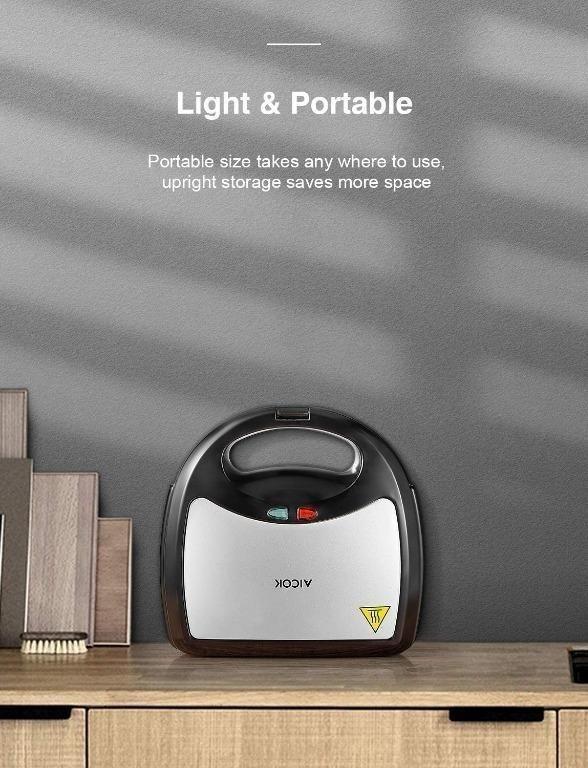 AICOK Deep Fill Sandwich Toaster,Waffle Maker with Detachable NonStick Plates, TV & Home