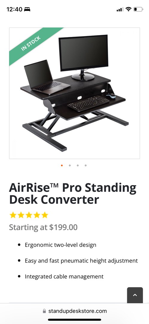 Airrise pro store standing desk converter