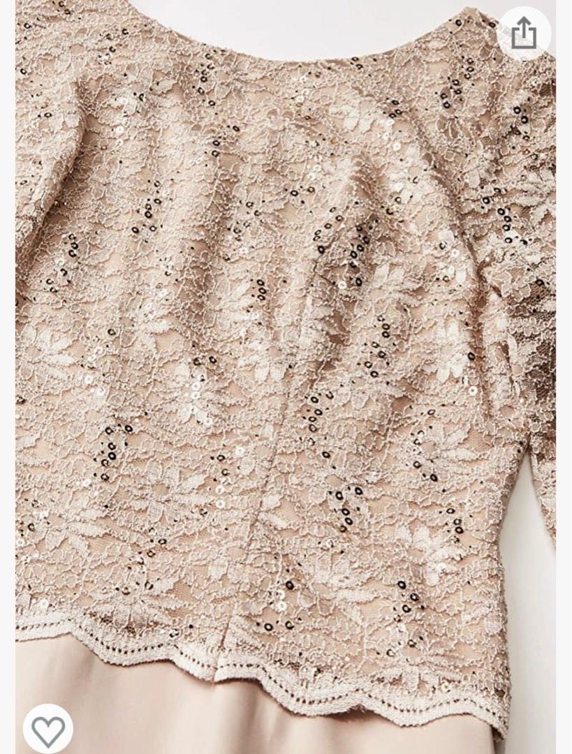 Alex Evenings Women s Sequin Lace Mock Dress Full Length