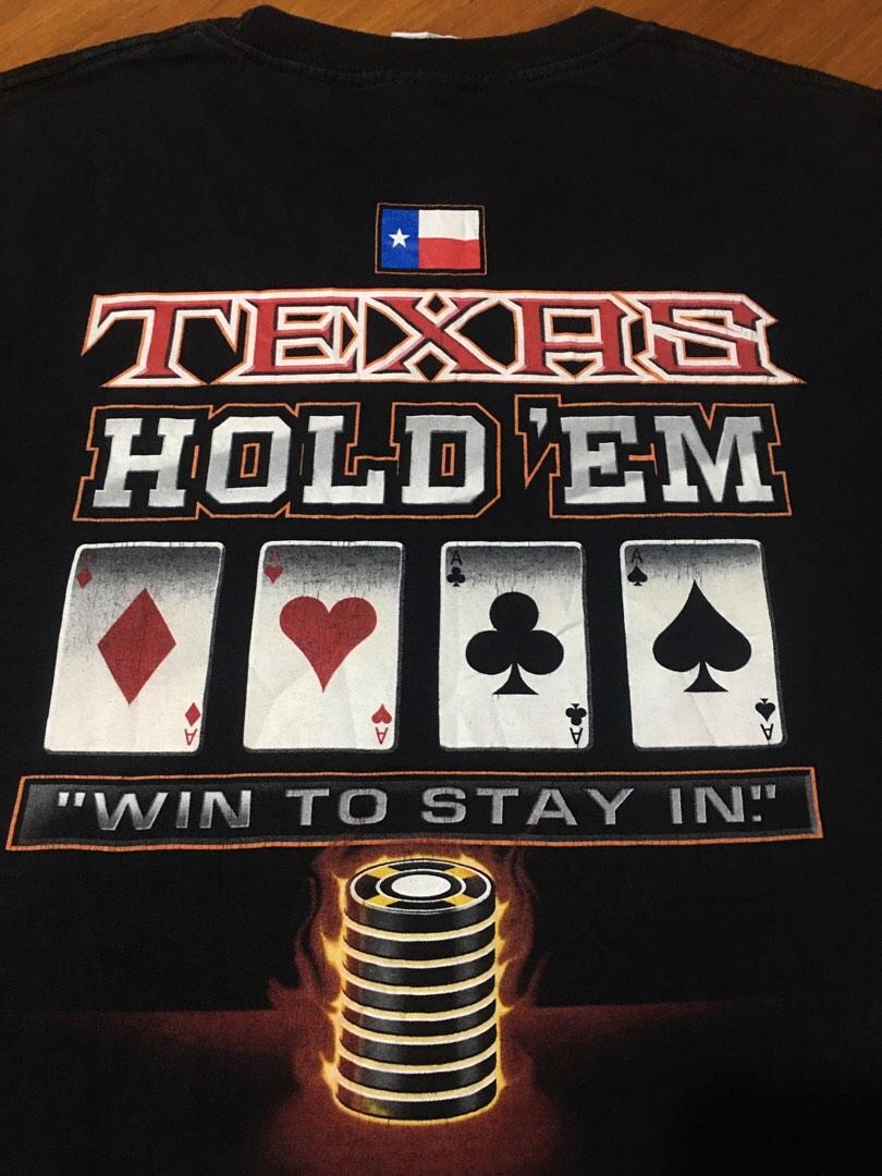 Alstyle Apparel “5 Aces Poker room, Texas Hold 'em” black Crew neck t-shirt,  Men's Fashion, Tops & Sets, Tshirts & Polo Shirts on Carousell