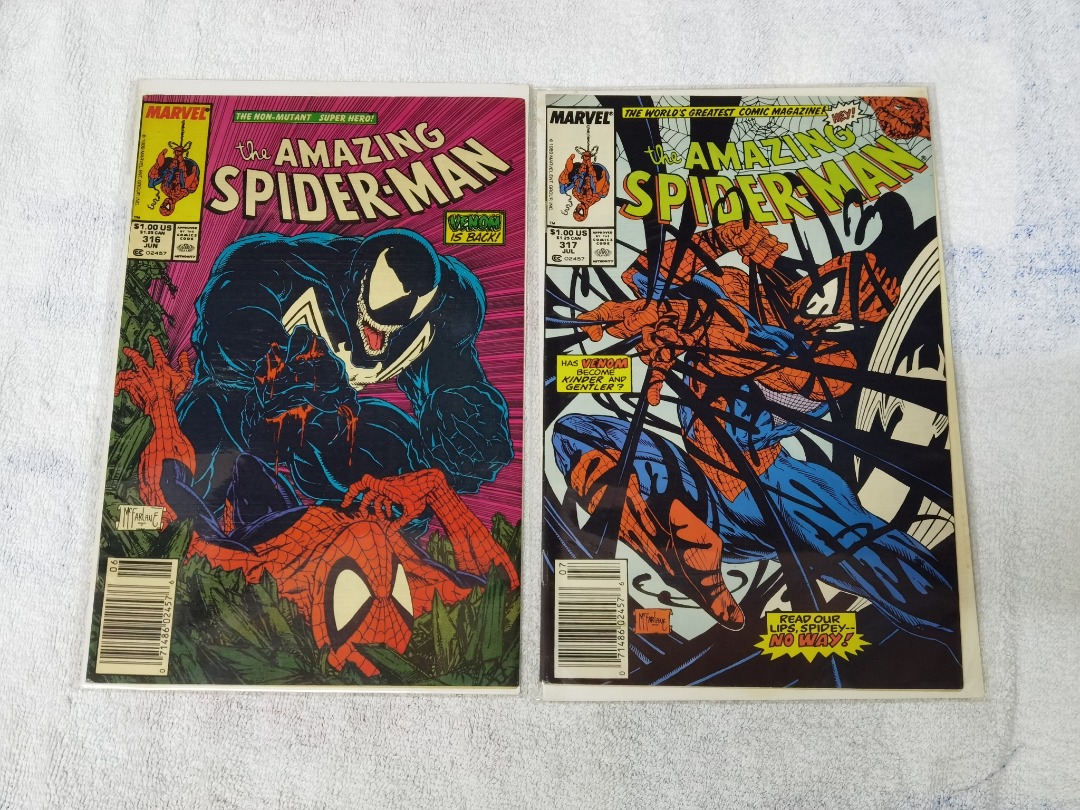 Amazing SPIDER-MAN (1st series) issue 316-317. Venom Is Back! Art & Cover  by Todd McFarlane., Hobbies & Toys, Books & Magazines, Comics & Manga on  Carousell