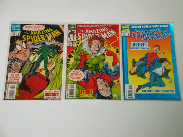 Amazing SPIDER-MAN (1st series) issue 386-388. Lifetheft. complete set.  First Printing., Hobbies & Toys, Books & Magazines, Comics & Manga on  Carousell