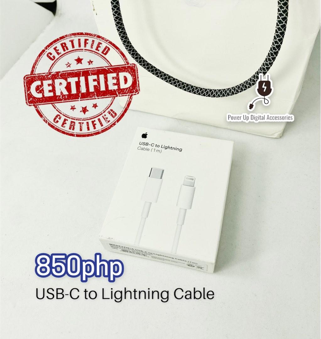 Apple Original✔️iPhone Charger Type C Cable USB C Cord 1m Cable (Category: Chargers & Cables) located in Quezon City. Submitted by camille96 (Listing ID 1182033036, Image 1). Description: Original Apple Guaranteed ☑️ PRICE LIST Adapter •20 watts adapter-999php •18 watts adapter- 950php •12 watts adapter- 850php Cable •Usb-C to Lightning(Type C Cable)- 850php •1m cable Lightning to Usb- 790php •2m cable Lightning to Usb- 850php •Usb-C to C Cable(1