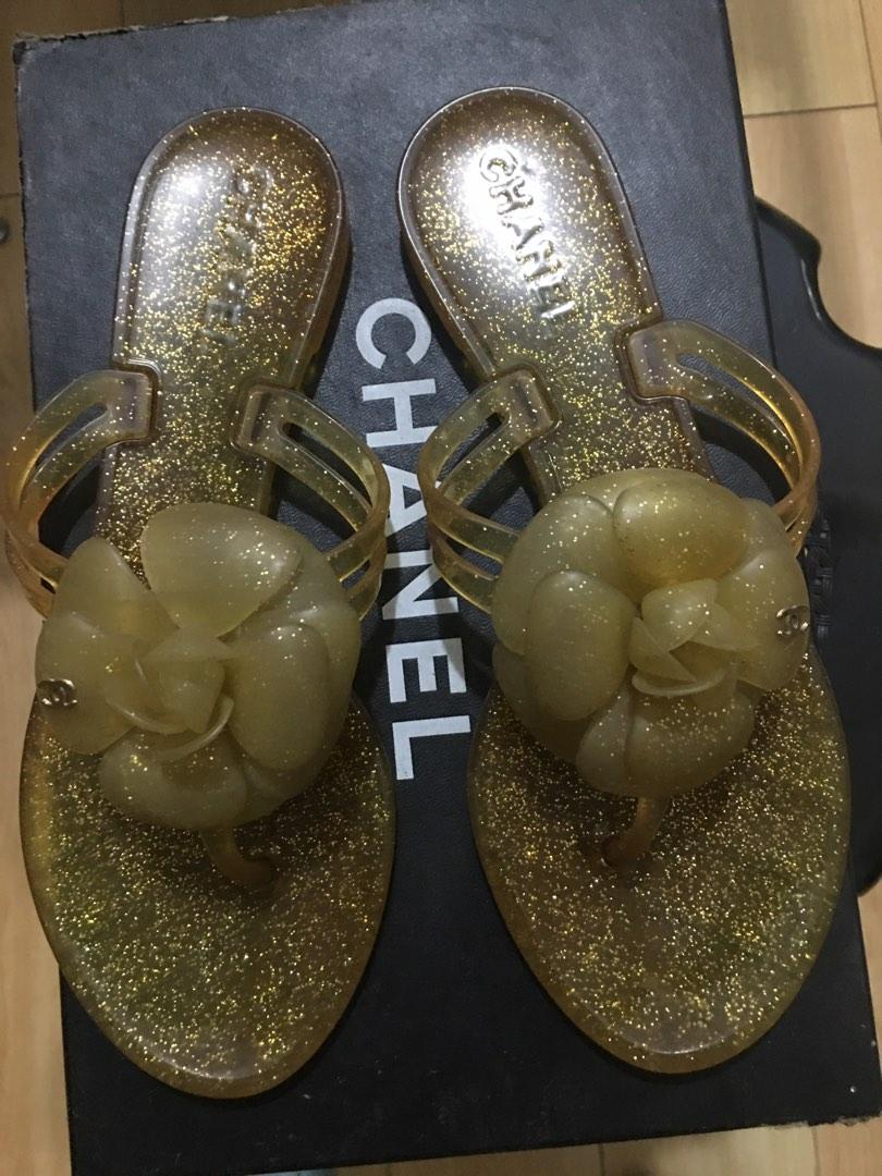 CHANEL Camellia Jelly Sandals❤️, Luxury, Sneakers & Footwear on Carousell