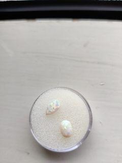 Authentic natural high quality white opal pair
