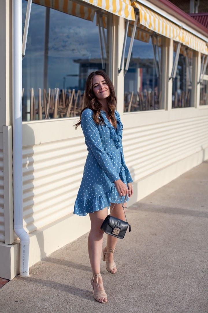 Realisation Par The Alexandra Dress Blue spots size M Women s