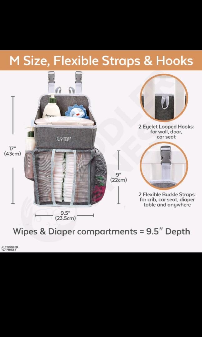 Toddler Finest Baby Hanging Crib Organizer Caddy (Changing Table Diaper Storage), Babies & Kids