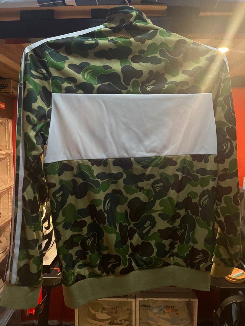 Bape x adidas abc shop camo track jacket green