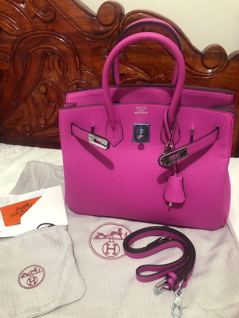 Birkin 30cm fuchsia pink rare bag, Luxury, Bags & Wallets on Carousell