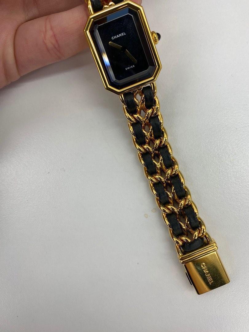 👑🌟[BLACK X 24K Gold Chanel Watch]🌟👑 Chanel Vintage Premiere Watch in M  Size Black and gold classic heirloom!, Luxury, Watches on Carousell