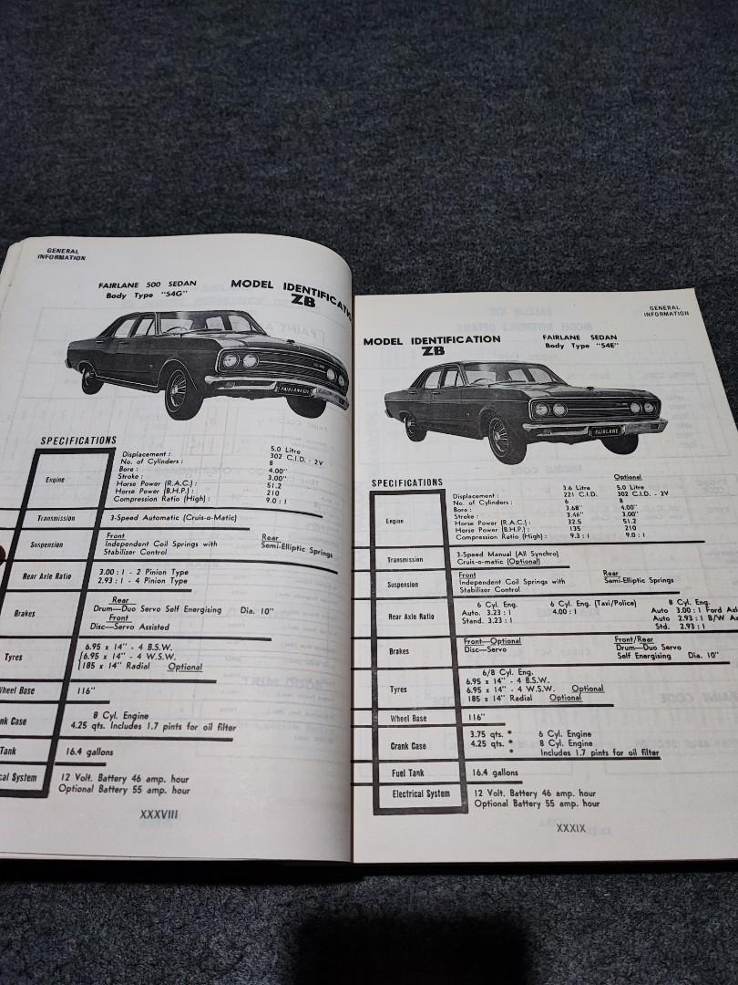 Buku Master Parts Catalogue Ford Falcon and Fairlane Cetakan 1969, Buku