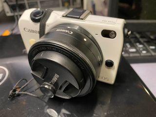 Canon EOS M2 white body w 22mm street photography