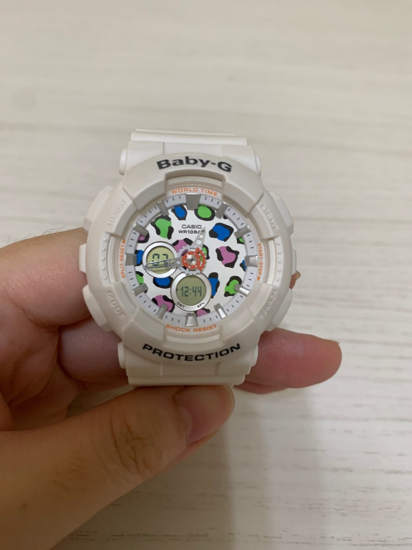 Casio Baby G BA 120LP white leopard print Women s Fashion