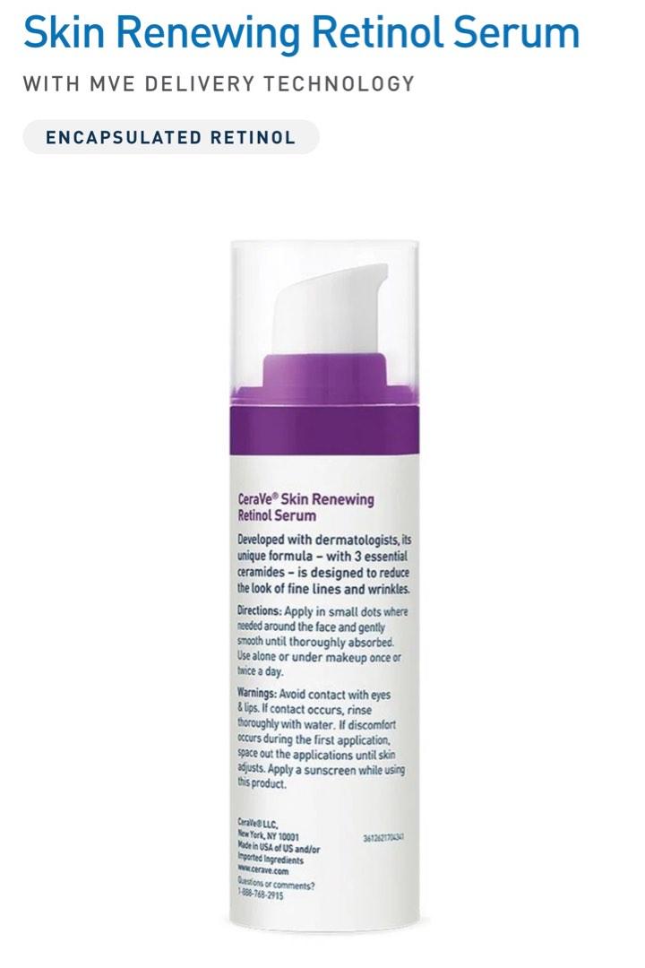 CERAVE SKIN RENEWING RETINOL SERUM, Beauty & Personal Care, Face, Face
