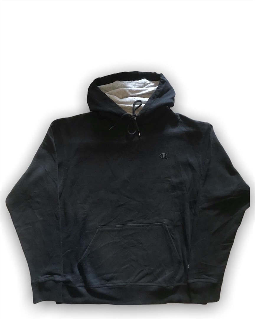 Champion black outlet logo hoodie