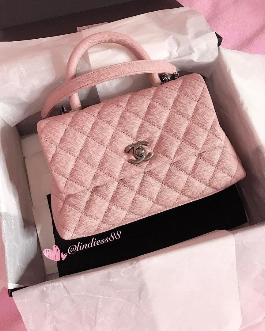 Chanel Coco handle Small Sakura pink, Luxury, Bags & Wallets on Carousell